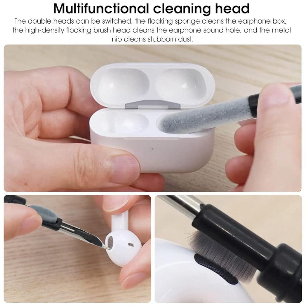 ZORBES 5 in 1 Reusable Cleaning Brush Kit for Earbud,Keyboard,Earbud Case Including Nylon Bristles, Flocking Sponge, High-density Brush, Metal Pen Tip and Keycap Puller-Black ZORBES 5 in 1 Reusable Cleaning Brush Kit for Earbud,Keyboard,Earbud Case Including Nylon Bristles, Flocking Sponge, High-density Brush, Metal Pen Tip and Keycap Puller-Black